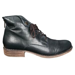 Miz Mooz Women’s Lennox Green Leather Ankle Boots Size 40 US 9/8.5